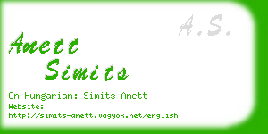 anett simits business card